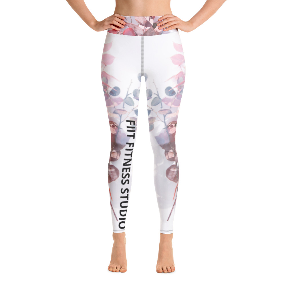 all over print yoga leggings white front 601c5af9e959d